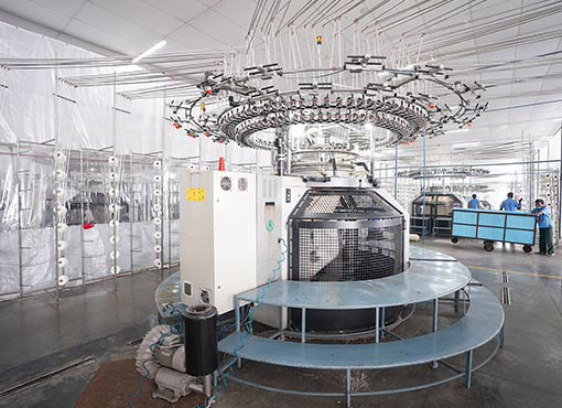 Knitting infrastructure at Anugraha Fashion Mill